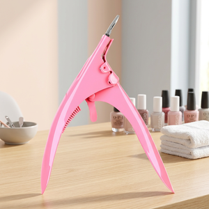 Coupe-ongles professionnel rose en acier inoxydable à lame incurvée en U, durable, tranchant et portable – Nouveauté - Product Image 3