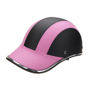 Casque de moto demi-face léger, protection solaire estivale, noir et rose, taille unique, casque de cyclisme en plastique - Product Image 1