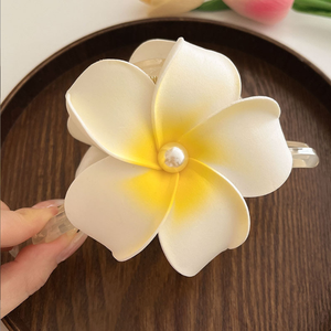 Mezcla de colores Artificial EVA <span class=keywords><strong>Frangipani</strong></span> Floral Hair Grips Pulmeria Foam Hawaiian Flower Hair Claw - Product Image 3