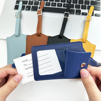 Étiquettes de bagages de voyage personnalisées en cuir PU Zonyin avec rabat à bouton-pression, porte-cartes d'embarquement en cuir souple et épais