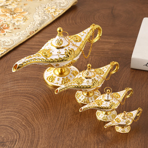 Retro Kim Loại Thủ Công Aladdin Ma Thuật Genie Đèn Trang Trí Nội Thất Có Nguyện Ước Đèn Phong Cách Ả Rập - Product Image 3
