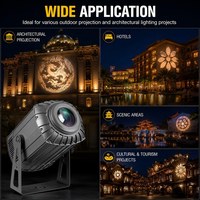 Projecteur LED Gobo extérieur en alliage d'aluminium haute luminosité 300W IP65 pour la projection de logos publicitaires et l'éclairage des bâtiments