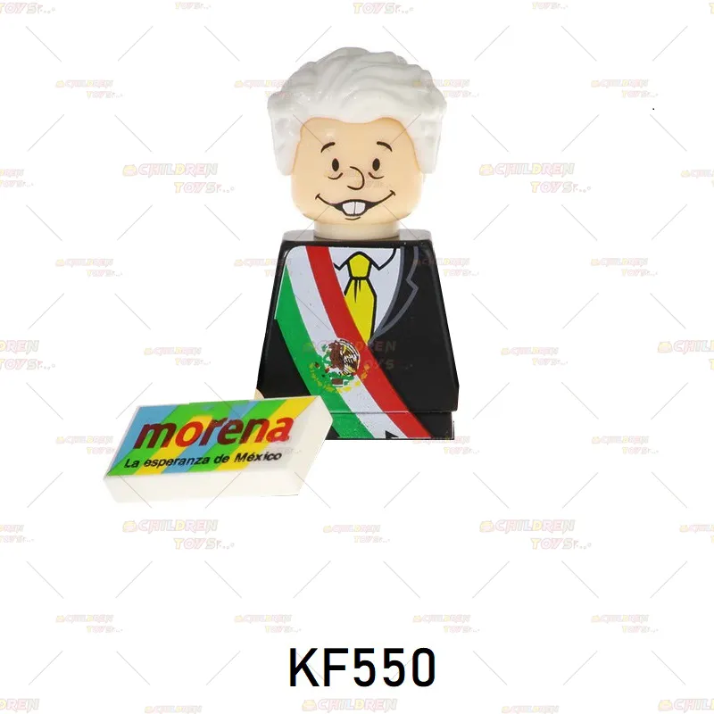 Mexican President Andres Manuel Famous People Lopez Obrador DIY Educational Building Block Action Figure Creative Toy KF550