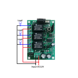 Relais RF DC 12V 3CH mode momentané avec temps de retard ON/OFF télécommande récepteur + émetteur - Product Image 5