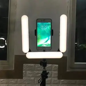 Katlanabilir 10 inç telefon Led ışık Selfie halka V83 makyaj işıkları canlı fotoğraf Selfie halka ışık ile telefon tutucu