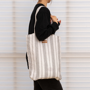 Bolsa de Compras de Lona de Lino Natural Reciclada Grande para Mujer, con Logotipo Personalizado, Nueva Colección 2025 - Product Image 2