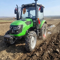 Tracteur à roues Deutz-Fahr 704 d'occasion, cabine fermée, quatre roues motrices, moteur 70 CV, boîte de vitesses, excellent état, pour vidéo