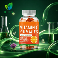 XJTY Nature Gummies à la Vitamine C, Force Maximale Naturelle, Stimulant Immunitaire, Zinc, Échinacée, Complément Alimentaire pour la Peau