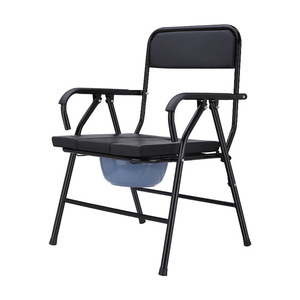 Portable Toilet Chair <b>Folding</b> <b>Commode</b> For Elderly Pregnant Disabled 20cm Folded Width Easy Storage - Product Image 3