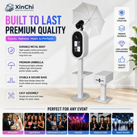 Machine de photomaton portable professionnelle 2025 pour iPad avec anneau lumineux RGB et parapluie flash de studio pour location d'événements de mariage