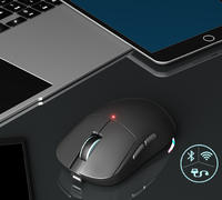 Ratón óptico LED delgado de 2.4G, inalámbrico, recargable por USB, para computadora, Mac, portátil y Windows.