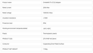 מתאם מטען מהיר DC לרכב חשמלי CHAdeMO חדש ל-CCS2 200A IP64 - Product Image 5