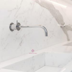 Lavabo de mano de lujo con pedestal independiente de mármol blanco Calacatta moderno <span class=keywords><strong>para</strong></span> lavabo de baño - Product Image 4