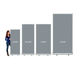 Hot bán tùy chỉnh 80x200 có thể thu vào Pop Up biểu ngữ đứng khung Nhôm xách tay Roll-up in quảng cáo khuyến mãi hiển thị - Product Image 5
