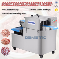 Machine de découpe industrielle électrique entièrement automatique pour viande séchée, saucisses, thon, en bandes, en cubes, trancheuse et coupeuse