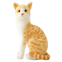 Jouets mignons doux en peluche, jouets populaires en peluche siamois, chat orange réaliste assis et couché, jouets pour enfants