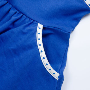 Vestido de verano para niña pequeña, vestidos de bolsillo con lunares azules, picardías - Product Image 4