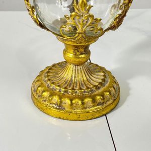 Jarrón de cristal hueco retro europeo, maceta hidropónica de metal dorado, jarrón decorativo tradicional para decoración del hogar y hoteles - Product Image 3