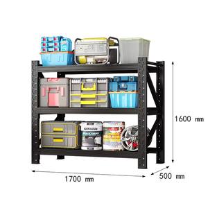 Stock local entrepôt US : Étagère <span class=keywords><strong>de</strong></span> <span class=keywords><strong>rangement</strong></span> métallique robuste à 3 niveaux en acier pour <span class=keywords><strong>garage</strong></span> - Product Image 2