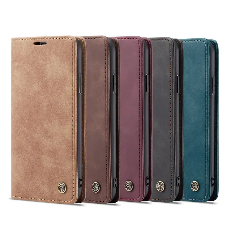 Caseme Magnetic PU Leather Wallet Zipper Purse Card Phone Case for Iphone 15 14 13 12 Pro Max X XR Xs Max 11 7 8 Plus