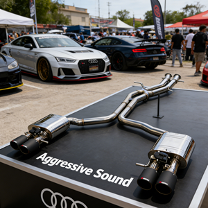 <span class=keywords><strong>ท่อ</strong></span>ไอเสีย Catback สำหรับ AUDI S6 S7 RS6 RS7 4.0T ปี 2012-2028 <span class=keywords><strong>ท่อ</strong></span>ไอเสียสแตนเลส หนา 1.5 มม. สีฟ้าเบิร์นท์  แบบ High Exhaust - Product Image 3