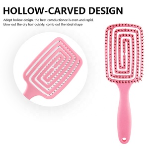 Cepillo de Pelo Curvo para Desenredar, con Ventilación ABS, para Cabello Rizado, con Impresión de Logotipo Personalizado, Herramienta de Peluquería Profesional - Product Image 3