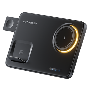 Cargador Inalámbrico Magnético 3 en 1 Plegable de 15W, Estación de Carga Rápida para <span class=keywords><strong>iPhone</strong></span> 16 15, Apple Watch y <span class=keywords><strong>AirPods</strong></span> - Product Image 1