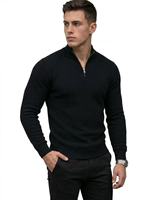 Pull en maille polaire tricoté à col montant zippé pour homme, motif géométrique, broderie personnalisée, demi-zip, entièrement zippé