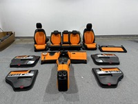 Housses de siège avant de voiture en cuir, toutes saisons, style luxueux, protection, couleur orange et noir