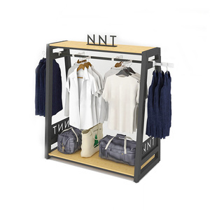 Estante Metálico Personalizado Mingtang para Ropa, Soporte Moderno Tipo Isla para Tiendas de Camisetas, Exhibidor de Ropa para Boutiques y Comercios Minoristas - Product Image 1