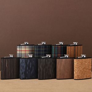 Ensemble de flacons à whisky portables en acier inoxydable de 6 oz, imprimés sur mesure, pour les voyages en plein air, gourde de poche - Product Image 2