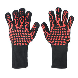 Gants de cuisine personnalisés en silicone résistants à la chaleur extrême pour barbecue, four à micro-ondes, avec support de pot - Product Image 2