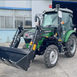 Tracteur agricole 70hp 4wd 4x4 avec cabine et chargeur frontal