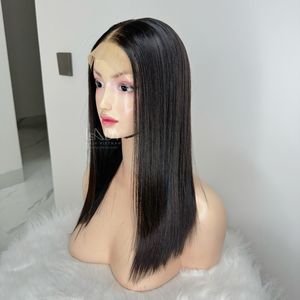 Cheveux vierges 13x4 dentelle avant coupe émoussée perruque de cheveux humains pour les femmes Extension de cheveux humains prix de gros - Product Image 6