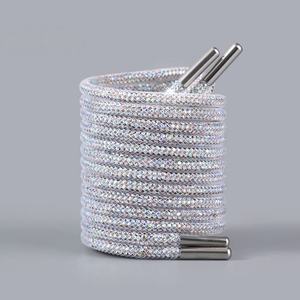 Lacets de chaussures en cristal de diamant scintillant, strass, ronds, 4 mm, lacets brillants de luxe pour baskets, cordon de serrage lumineux, décoration de chaussures - Product Image 6