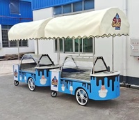 Chariot de Vente de Gelato et Crème Glacée Robuste à Pousser à la Main avec Évier et Congélateur à Plateau Froid