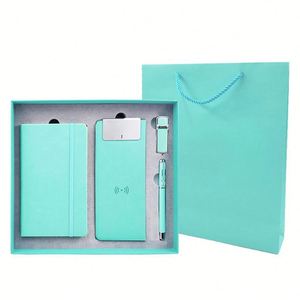 Ensemble de bureau technologique personnalisé avec logo couleur : tapis de souris rechargeable, bloc-notes, stylo à encre, clé USB pour professionnels - Product Image 3