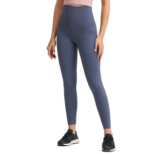 Pantalon moulant à boutons pour femmes, taille haute, body shaper mince, <span class=keywords><strong>anti</strong></span>-<span class=keywords><strong>cellulite</strong></span>, leggings de mise en forme respirants pour l'entraînement - Product Image 4