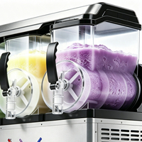 Machine à smoothie et slush à dégivrage automatique 12L*2, machine à slush écologique, faible bruit, distributeurs de boissons glacées, utilisation facile