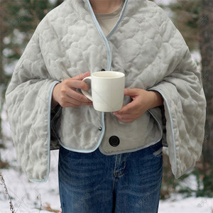 Heated Shawl Quilted Polar <b>Fleece</b> USB Electric Heating <b>Blanket</b> For Hiking Camping Outdoor Cold Proof <b>Wearable</b> Warmth - Product Image 2