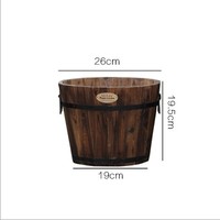 Ensemble de 3 trous de drainage de conception de seau de jardinière en bois d'intérieur/extérieur faits à la main pour la plantation de sol de bureau à la maison