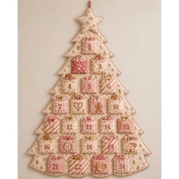 Pafu Regalos de Navidad DIY: Calendario de Adviento de Navidad de 24 bolsillos de tela colgante, decoración de pared acolchada, kits de árbol de calendario de Adviento de Navidad