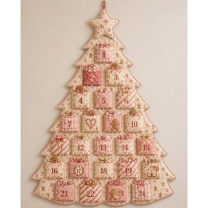 Pafu Cadeaux de Noël DIY <span class=keywords><strong>Calendrier</strong></span> de l'<span class=keywords><strong>Avent</strong></span> en Tissu à 24 Poches, Décoration Murale Matelassée, Kits d'Arbre de Noël - Product Image 6