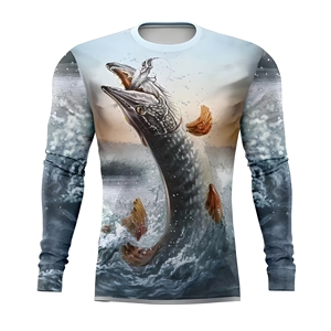 Custom OEM ODM UPF50+ Breathable Solid Color <b>Men</b> Long Sleeve Fishing <b>Shirt</b> Custom Logo Anti UV Quick Dry Polyester - Product Image 1