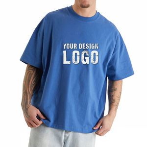 T-shirt pour homme à manches courtes, style vintage, délavé, à épaules tombantes, logo personnalisé, décontracté, sport, ample, grande taille - Product Image 2