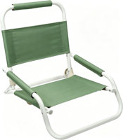 Chaise pliante portable en aluminium moderne à profil bas avec tissu en polyester pour la plage, le parc et le camping en plein air