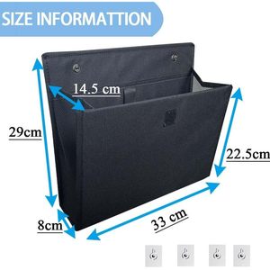 Over Door Shoe Rack <b>Black</b> Oxford Fabric Wall Hanging Organizer With Adhesive <b>Hook</b> Storage Holder For Shoes - Product Image 2