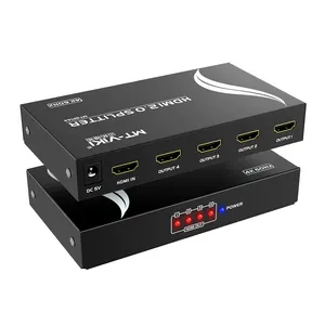 4K 60Hz HDMI Splitter 1 in 4 out, MT-VIKI 1 Computer 4 Monitor + adattatore di alimentazione, 4K HDMI Splitter 1x4 per Quad Monitor