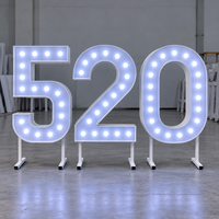 Lettres géantes lumineuses LED en acier inoxydable « Marry Me » de 4 pieds, lettres et chiffres personnalisés pour la décoration de mariage