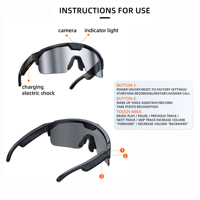 Lentes de Sol Inteligentes con Protección UV400, Polarizadas, Fotocromáticas, con Cámara BT, Video HD de 8MP, para Deportes, Actividades al Aire Libre y Conducción